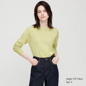 Uniqlo Women Cotton Cashmere Crew Neck Sweater